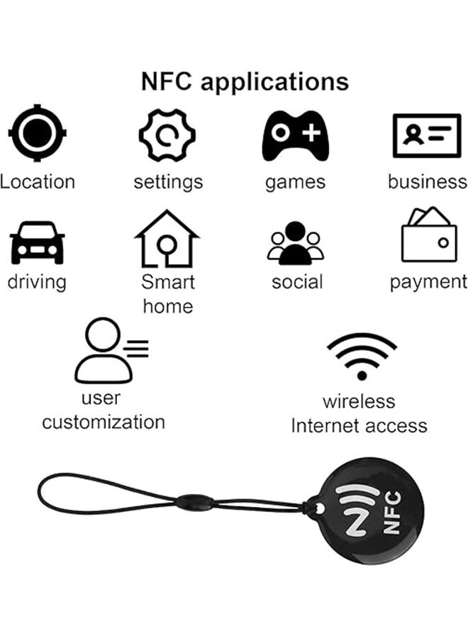 5pcs NFC Tags, Programmable Blank Cards Waterproof Ntag 215 Keychain Works with All NFC-Enabled Phones & Devices - Image 5